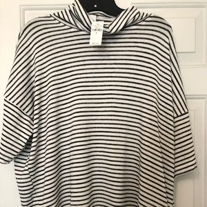 Gap black and white striped poncho.  NWT